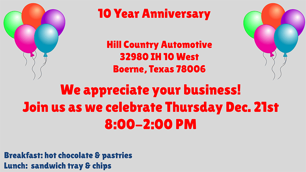Hill Country 10 Year Celebration